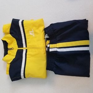 Russel Athletic boys Jacket & Jogger set , Size 4T Yellow & Navy blue J4